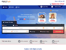Tablet Screenshot of flightstoindia.co.uk